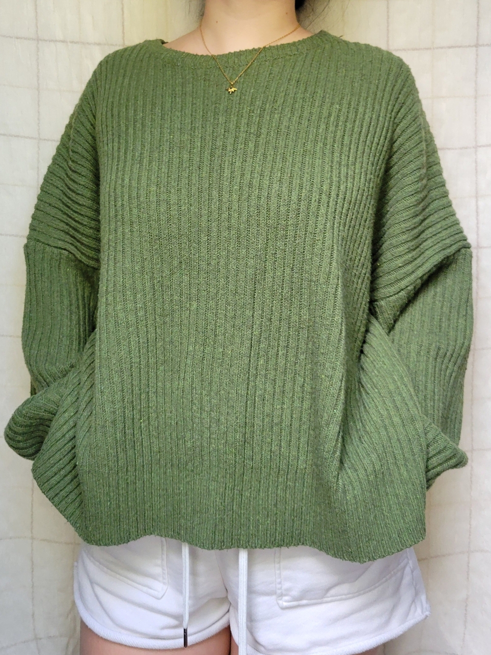 Olive Green Ribbed Sweater